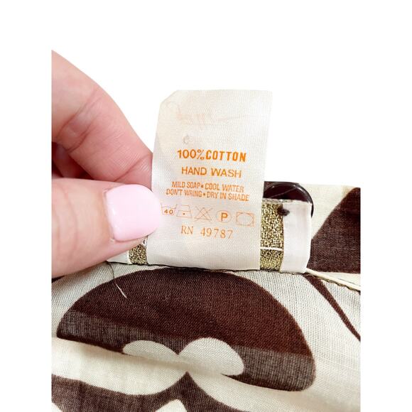 Gottex Brown White Cotton Button Down Swim Coverup Medium - Picture 7 of 9